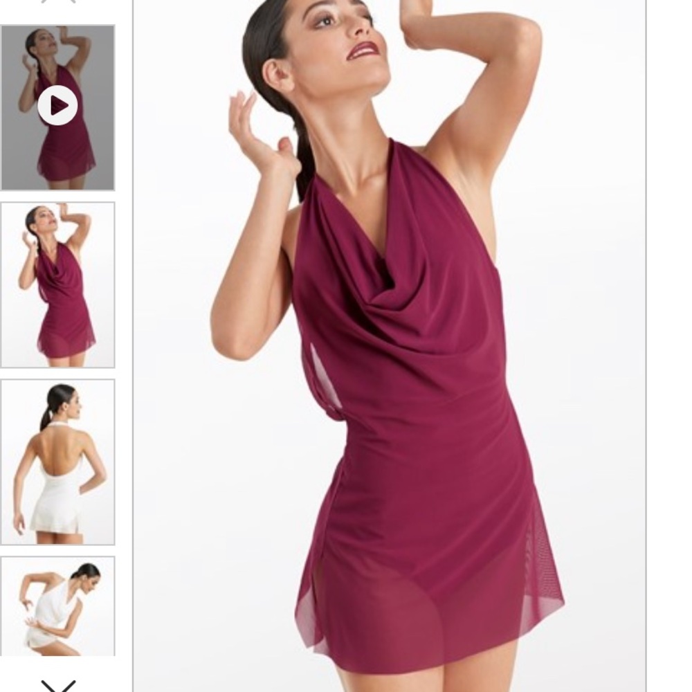 Balera mesh cowl neck halter dress